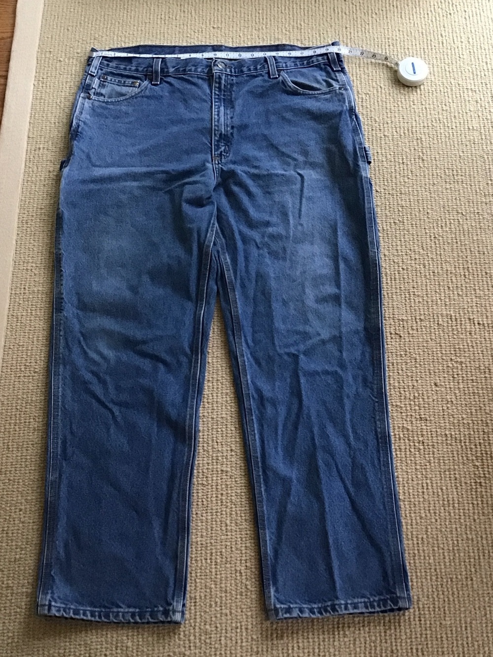 Carhartt Men’s Relaxed Fit Carpenter Denim Jeans in Blue, 42x32